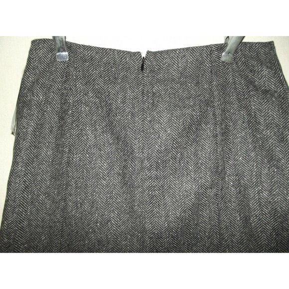 The Gap 4 Gray Black Charcoal Herringbone Tweed Lined Tulip Bell Skirt business - Picture 6 of 8